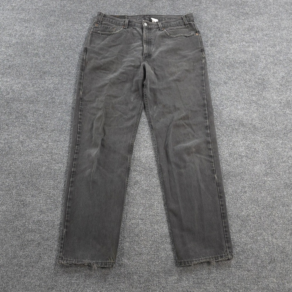 Vintage Levis Jeans Mens 38x34 Black Denim 550 Relaxed Distressed USA 90s